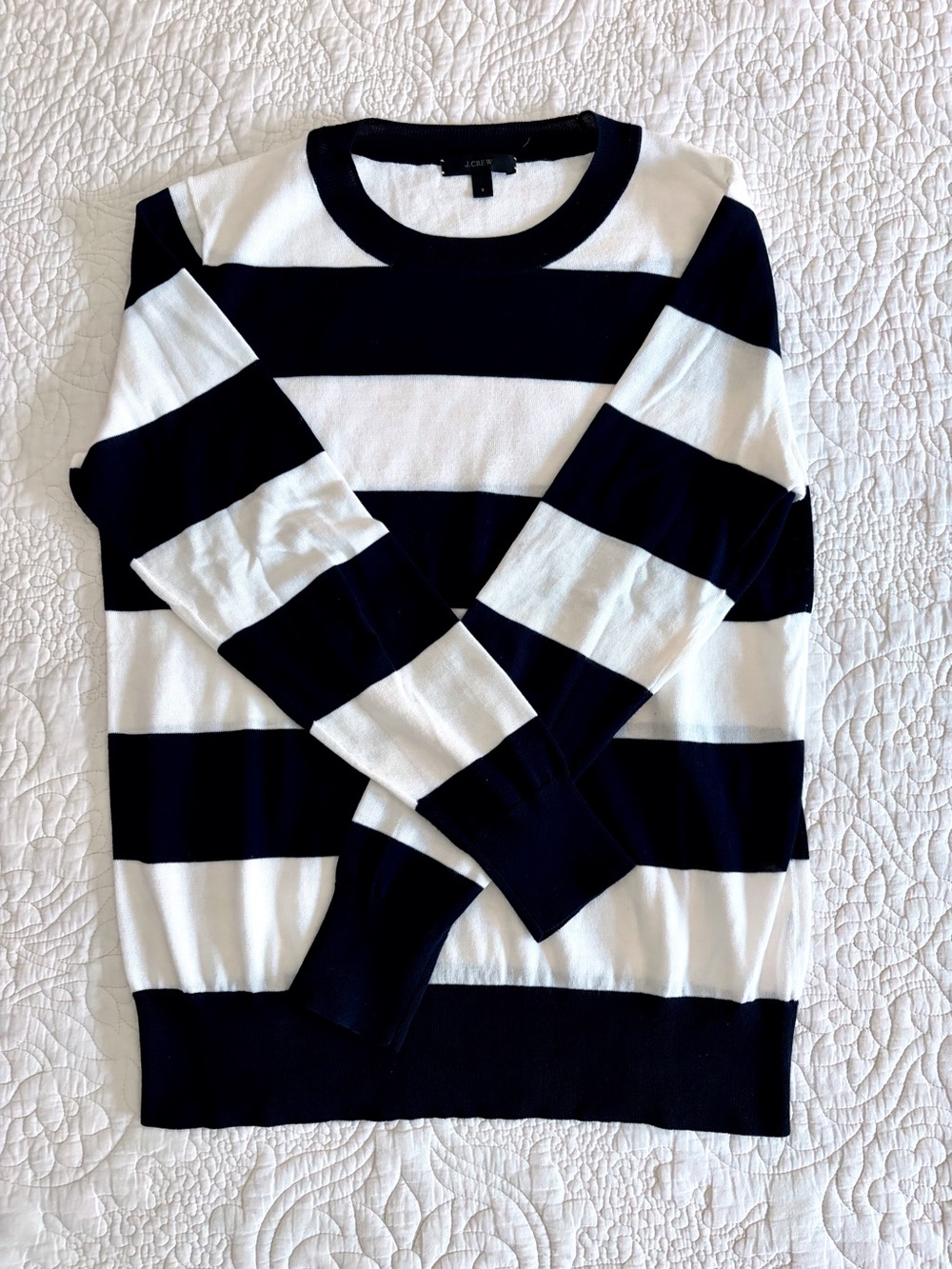 J. Crew Navy&White Striped Tippi Sweater